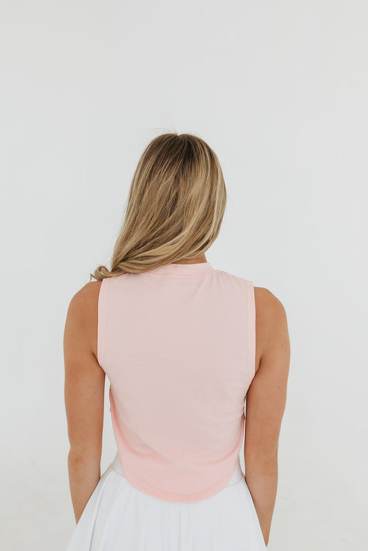 UNLMTD RUCHED CROP TEE (CHAMPAGNE PINK) - UNLMTD Active + Lounge
