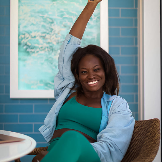 Cotton Candy Blue Crop Hoodie Jacket - UNLMTD Active + Lounge
